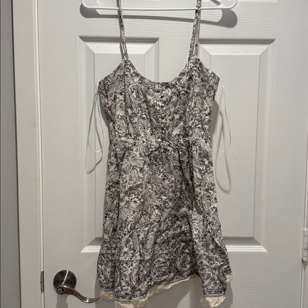 Black and White Patterned Spaghetti Strap Dress